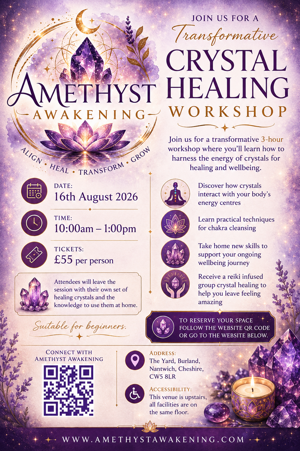 Crystal Healing Workshop at The Yard, Nantwich - 16th August 2026