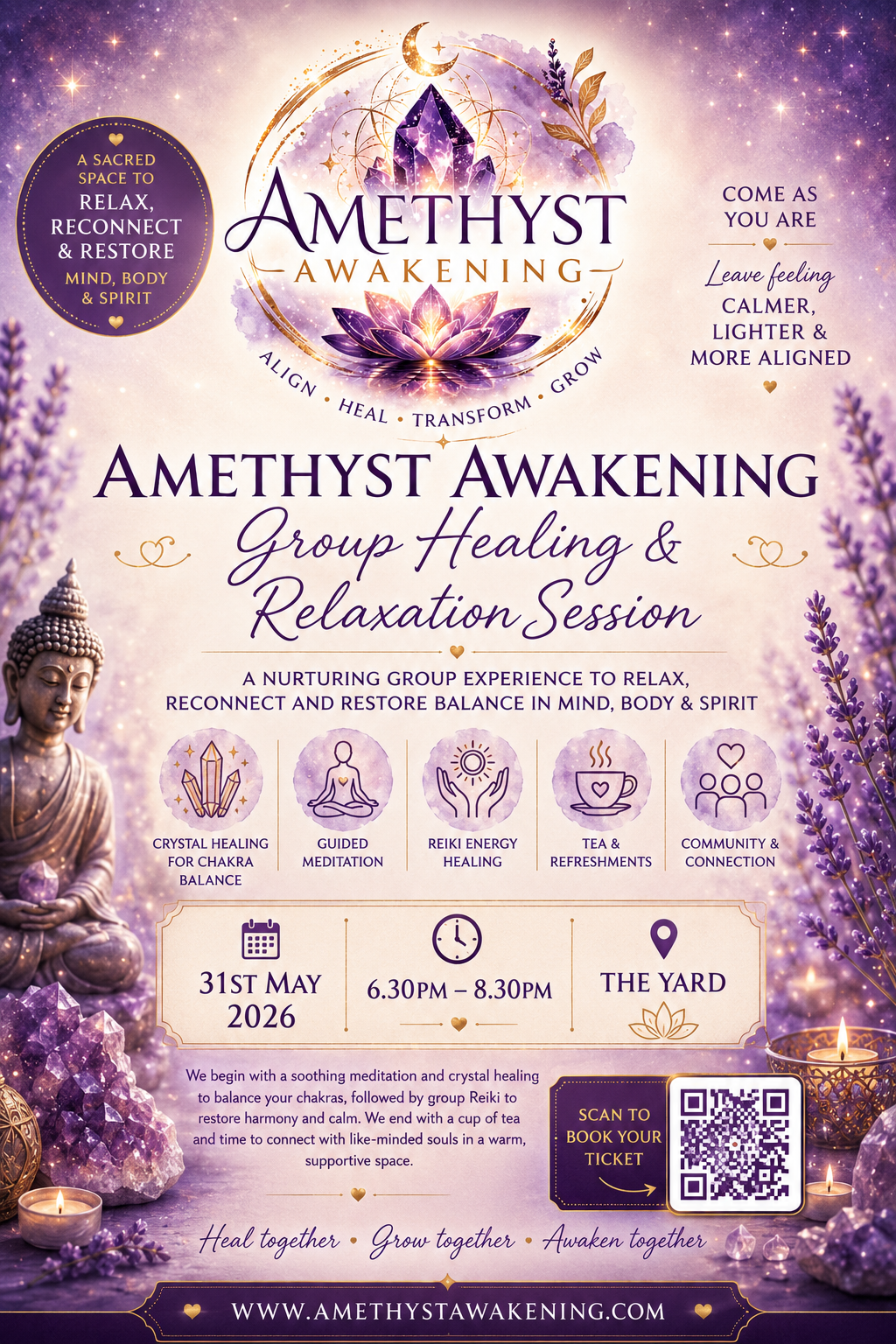 Group Healing & Relaxation - Chakra Balance - 31st May 2026 6.30-8.30pm